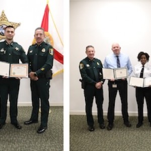 Sheriff Hoffman Presents Life Saving and Meritorious Achievement Awards